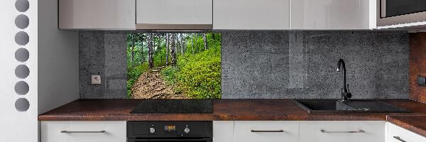 Rivestimento parete cucina con motivo Sentiero nel bosco