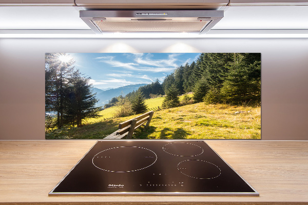 Pannello retrocucina con motivo “Autunno in montagna”