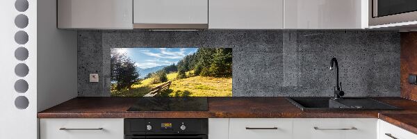 Pannello retrocucina con motivo “Autunno in montagna”