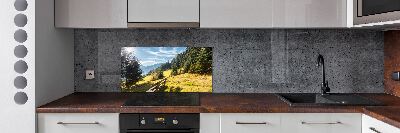 Pannello retrocucina con motivo “Autunno in montagna”