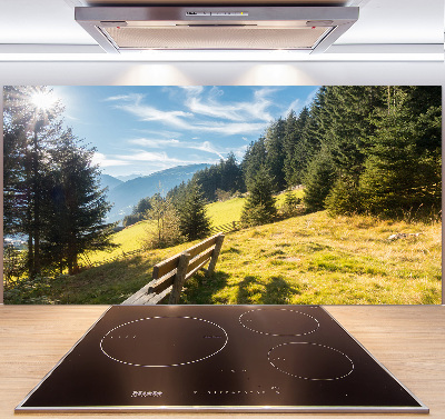 Pannello retrocucina con motivo “Autunno in montagna”