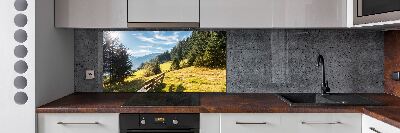 Pannello retrocucina con motivo “Autunno in montagna”