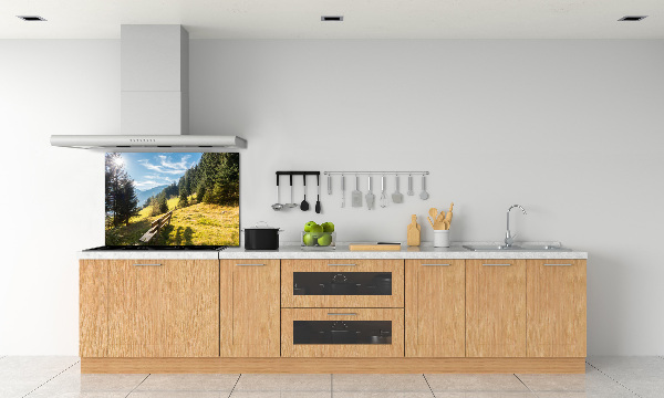 Pannello retrocucina con motivo “Autunno in montagna”