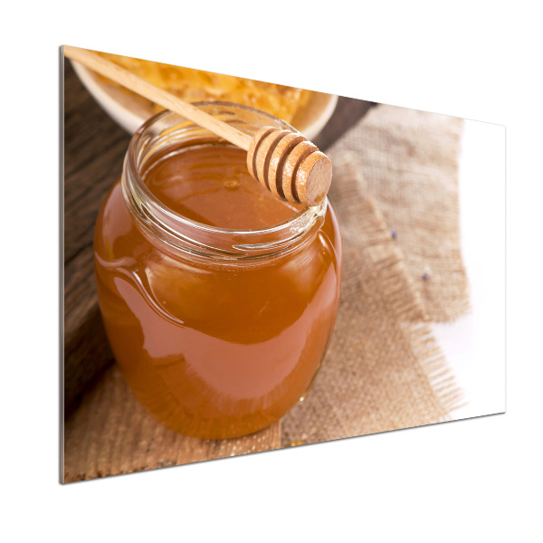 Pannello retrocucina in finitura colore miele