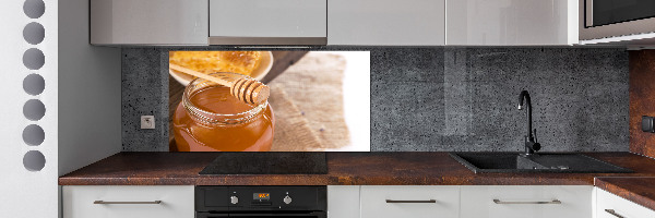 Pannello retrocucina in finitura colore miele