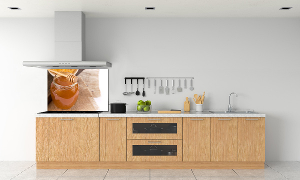 Pannello retrocucina in finitura colore miele