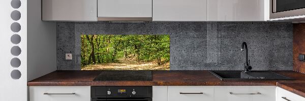 Rivestimento parete cucina con motivo Sentiero nel bosco