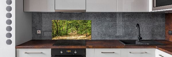Rivestimento parete cucina con motivo Sentiero nel bosco