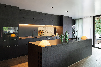 Pannello paraschizzi cucina con stampa a bussola su mappa