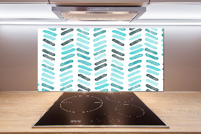 Pannello retrocucina con motivo a spina di pesce blu