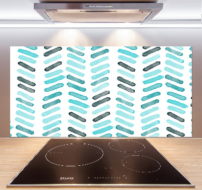 Pannello retrocucina con motivo a spina di pesce blu