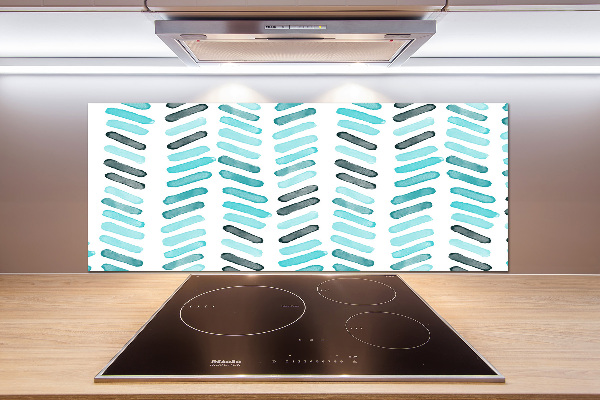 Pannello retrocucina con motivo a spina di pesce blu