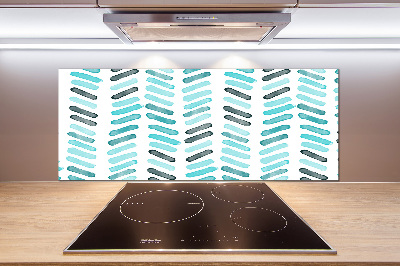 Pannello retrocucina con motivo a spina di pesce blu