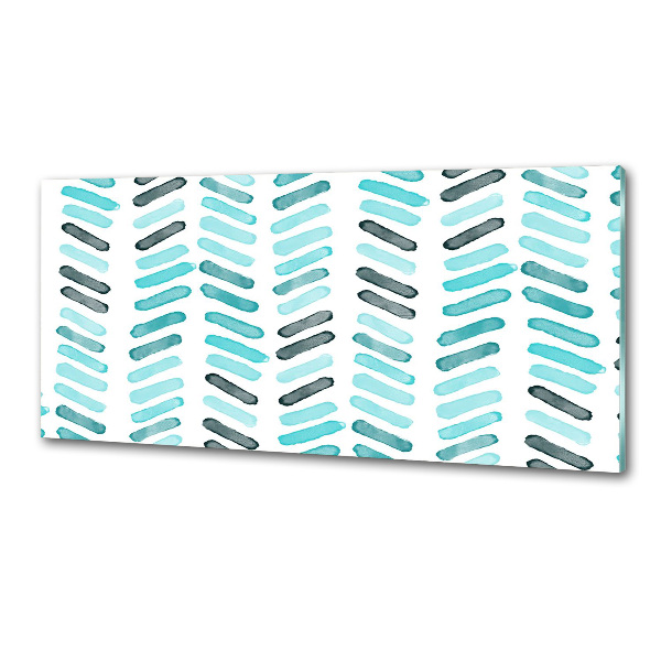 Pannello retrocucina con motivo a spina di pesce blu