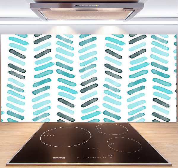 Pannello retrocucina con motivo a spina di pesce blu