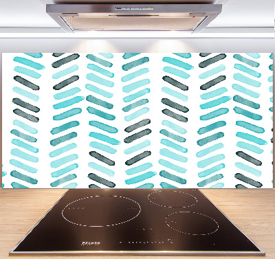 Pannello retrocucina con motivo a spina di pesce blu