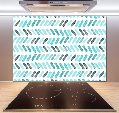 Pannello retrocucina con motivo a spina di pesce blu