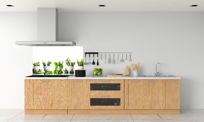 Rivestimento parete cucina con motivo a erbe