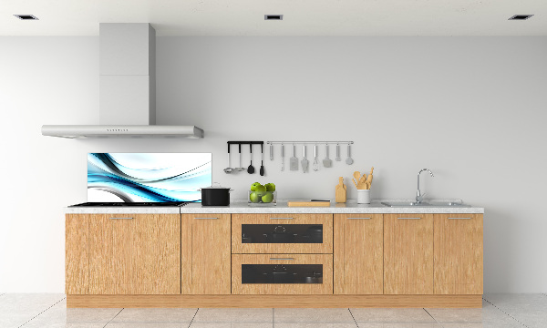 Rivestimento parete cucina con motivo a onde astratte