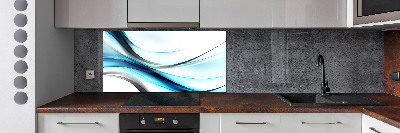 Rivestimento parete cucina con motivo a onde astratte