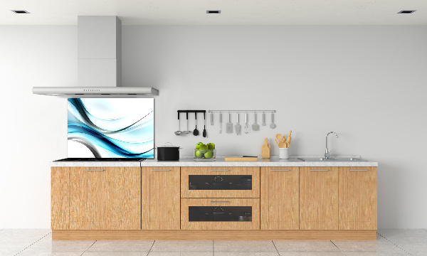 Rivestimento parete cucina con motivo a onde astratte