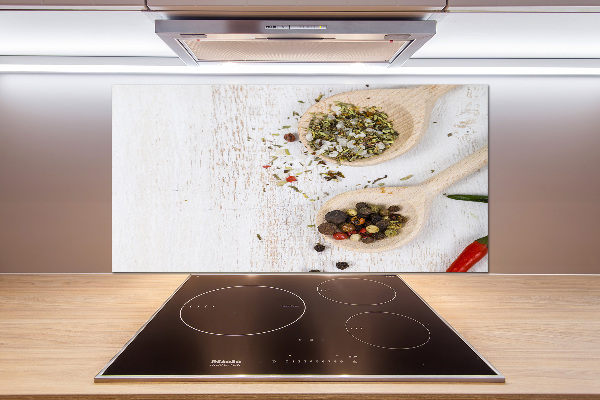 Rivestimento parete cucina con motivo di verdure e spezie