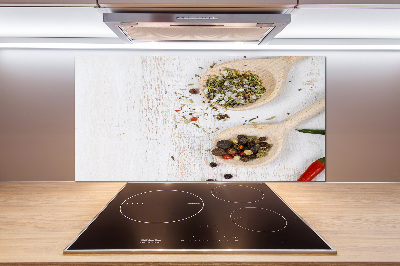 Rivestimento parete cucina con motivo di verdure e spezie