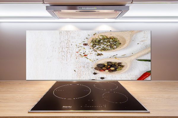 Rivestimento parete cucina con motivo di verdure e spezie