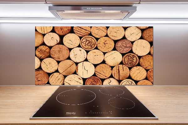 Pannello retrocucina con tappi di sughero