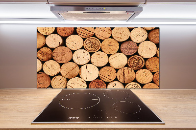 Pannello retrocucina con tappi di sughero