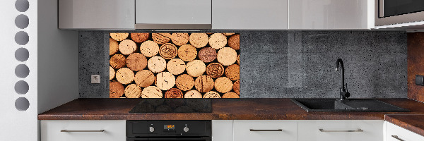 Pannello retrocucina con tappi di sughero