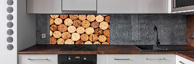 Pannello retrocucina con tappi di sughero