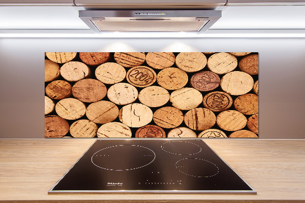 Pannello retrocucina con tappi di sughero