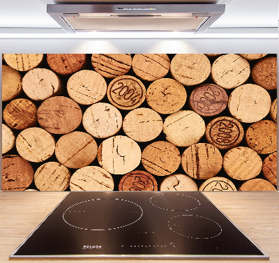 Pannello retrocucina con tappi di sughero