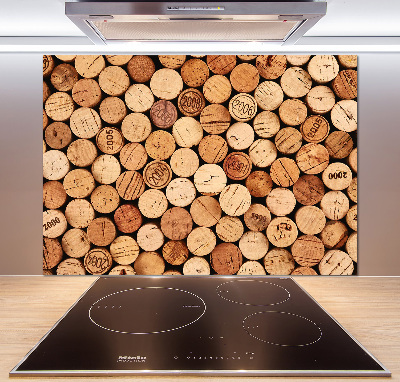 Pannello retrocucina con tappi di sughero