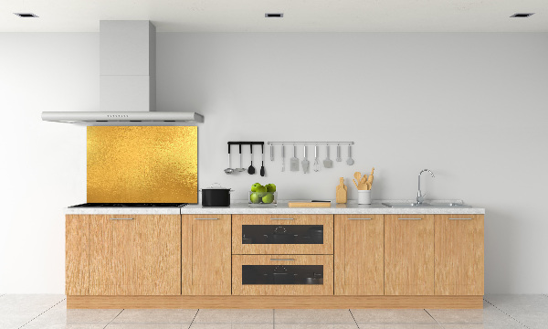 Rivestimento parete cucina con finitura in lamina d'oro