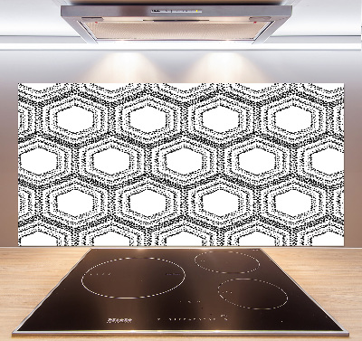 Pannello retrocucina con motivo geometrico come sfondo