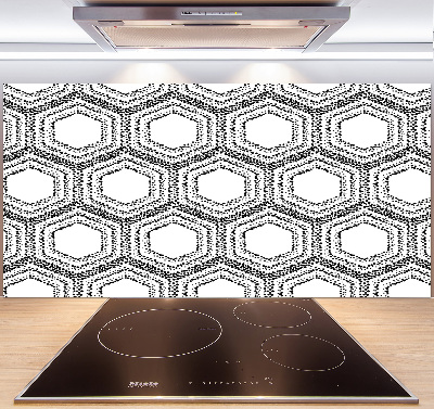 Pannello retrocucina con motivo geometrico come sfondo