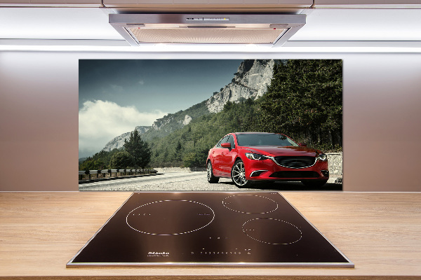 Pannello retrocucina con stampa raffigurante un'auto in montagna