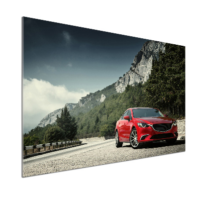 Pannello retrocucina con stampa raffigurante un'auto in montagna