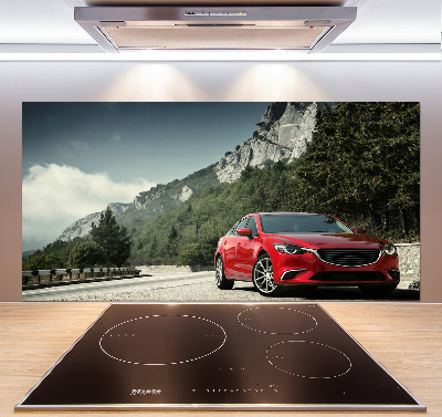 Pannello retrocucina con stampa raffigurante un'auto in montagna