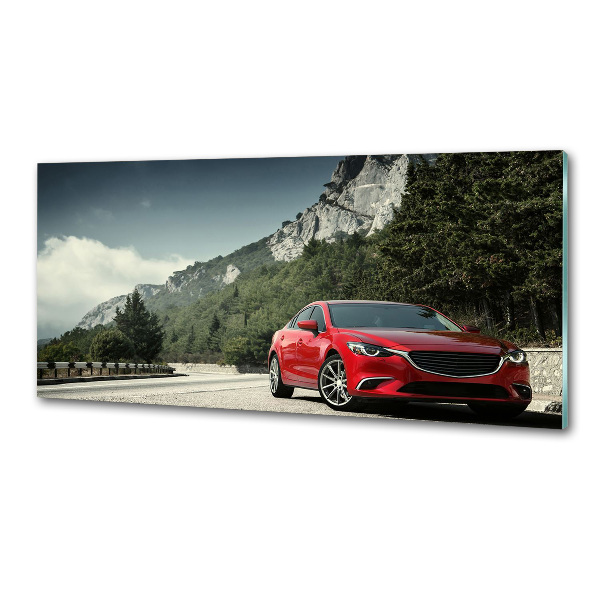 Pannello retrocucina con stampa raffigurante un'auto in montagna