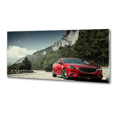 Pannello retrocucina con stampa raffigurante un'auto in montagna