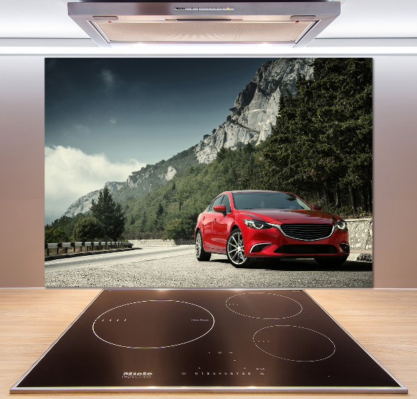 Pannello retrocucina con stampa raffigurante un'auto in montagna