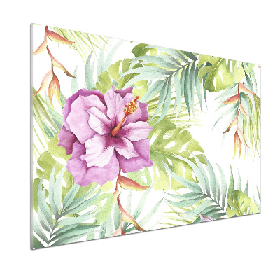 Pannello paraschizzi cucina con motivo a fiori hawaiani