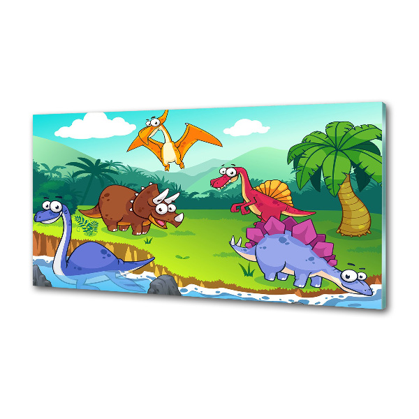 Rivestimento parete cucina con motivo di dinosauri