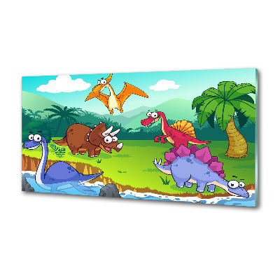 Rivestimento parete cucina con motivo di dinosauri