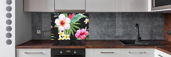 Pannello retrocucina con motivo di fiori hawaiani