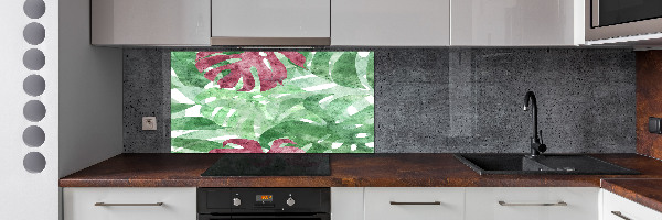 Pannello paraschizzi cucina con motivo Monstera