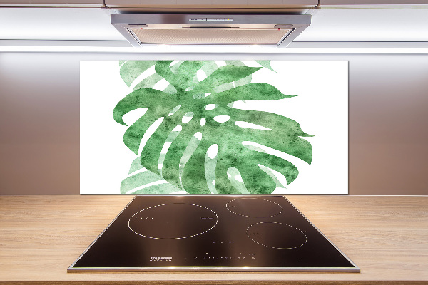 Rivestimento parete cucina con motivo Monstera